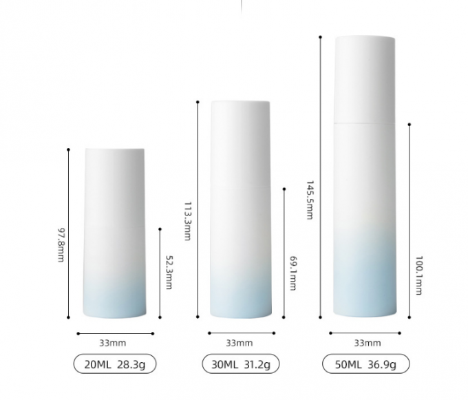 Замороженный безвоздушный лосьон распыляет пластиковый косметический градиент 50g 3.3*14.5cm контейнеров 4