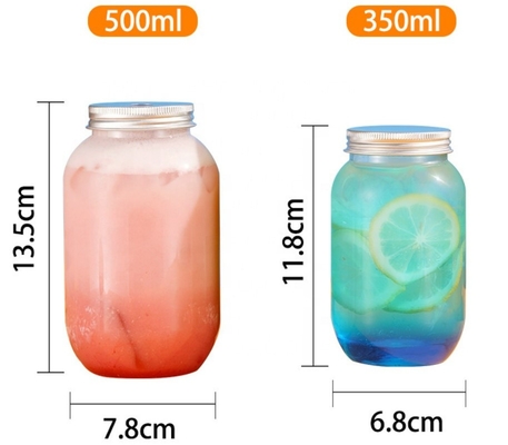 330ml 650ml Biodegradable Plastic Bottles PLA PET Bubble Tea Juice U Shaped