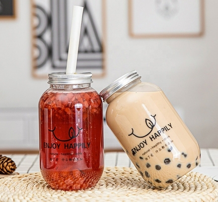330ml 650ml Biodegradable Plastic Bottles PLA PET Bubble Tea Juice U Shaped
