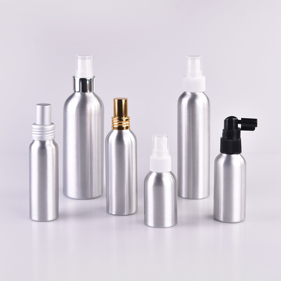Silver Blue Aluminum Cosmetic Bottles Trigger Spray 0.6mm Thick ISO9001