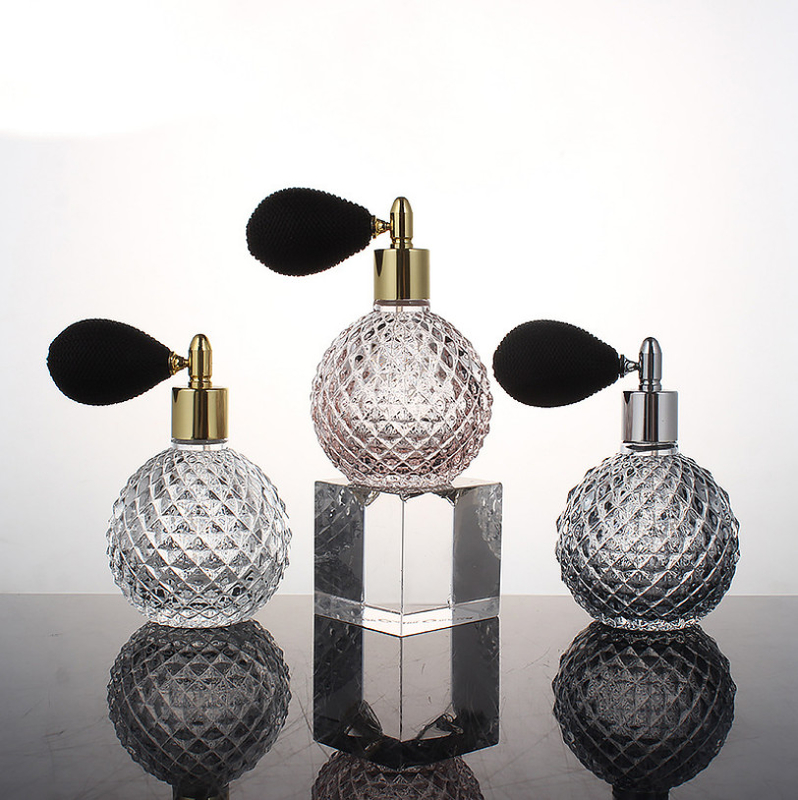 Glass Cosmetic Containers 100ml Vintage Style Air Bag Refillable Fine Spray Perfume Bottle