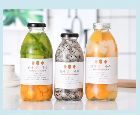 Good price Круглое стеклянное молоко Milkshake йогурта бутылки 300ml 350ml 500ml напитка с ярлыком онлайн